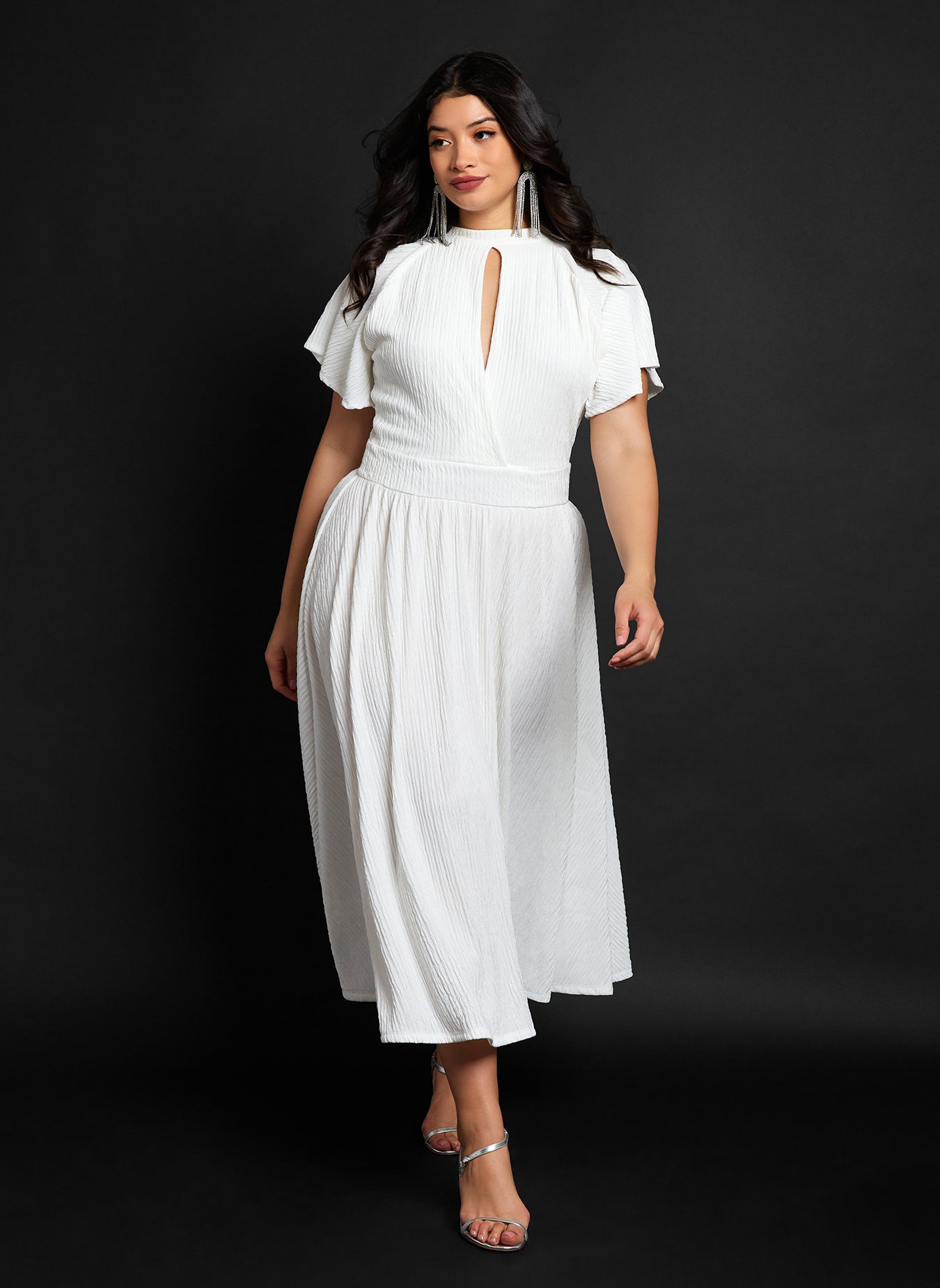 white dresses plus size